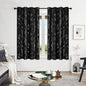 Deconovo Black Blackout Curtains, Thermal Insulated Soundproof Privacy Curtain Drapes, Branch Foil Print, 52 x 63 Inch Long, 2 Panels, Machine‑Washable Window Panel for Bedroom Living Room Office Home