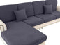 Chaise Couch Cushion Cover Washable Separate Seat Stretch Sectional Sofa Slipcover (1 Piece for Chaise or Sofa 3-Seater, Dark Grey)