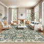 AMADA HOMEFURNISHING 10x14 Washable Area Rug, Low-Profile Large Area Rug with Non-Slip Backing & Durable Edge Binding, Vintage Large Rugs for Living Room, Bedroom & Dining Room