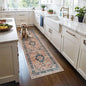 Hallway Washable Runner Rug - 2x7 Kitchen Rugs Entryway Rug Runner Vintage Soft Floor Mat Non Slip Indoor Farmhouse Carpet for Bathroom Living Room Bedroom (2 X 7, Orange)