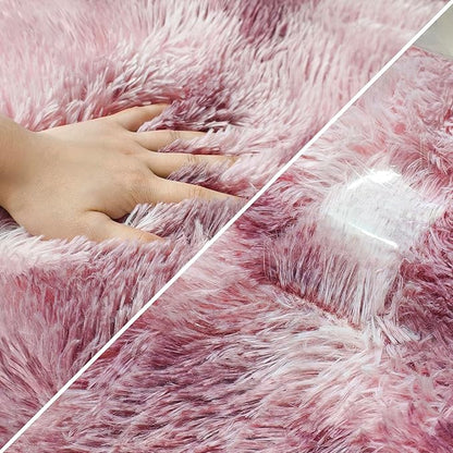 Tie-Dyed Blush 2x8 Machine Washable Runner Rugs for Hallway Soft Fluffy Shaggy Bedside Rugs for Bedroom Living Room Indoor Floor Carpet for Kids Girls and Boys Nursery Rooms Home Decor Aesthetic