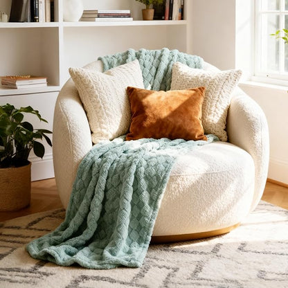 Bedsure GentleSoft Twin Blanket for Bed - Super Soft Cozy Spring Blankets for Kids Girls, Cute Fuzzy Fleece Throws for Bedroom Couch, Sage Green, 60x80 Inches