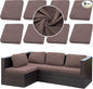 Outdoor Cushion Covers Set,8PCS Patio Furniture Couch Seat Slipcovers, Replacement for Sofa Sectional Chair(Cover，Only)