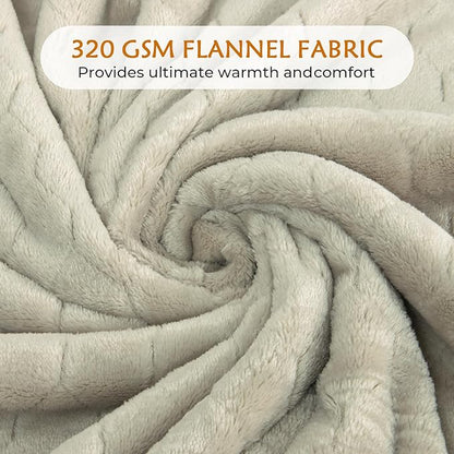 TOONOW Fleece Blanket Super Soft Cozy Throw Blanket 50" x 60", Lightweight Fuzzy Comfy Textured Flannel Blanket Warm Plush Throw Blankets for Couch, Sofa, Bed, Pumice Stone