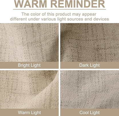 100% Blackout Shield Linen Blackout Curtains for Bedroom 120 Inches Long, Back Tab/Rod Pocket Living Room Drapes, Thermal Insulated Blackout Curtains 2 Panels Set, 50" W x 120" L, Oatmeal