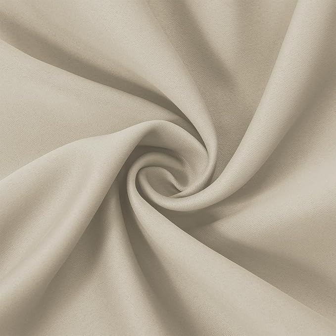 LEMOMO Light Beige Thermal Blackout Curtains/42 x 63 Inch/Set of 2 Panels Room Darkening Curtains for Bedroom
