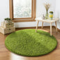 Ophanie Green Round Rug 4Ft Circle Area Rug, Green Room Decor, Fluffy Fuzzy Bedroom Carpet, Plush Soft Shaggy Living Room Rugs for Kids Home Decor Aesthetic, Nursery