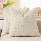decorUhome Easter Beige Egg Pillow Covers 16x16 Inch Set of 2, Soft Plush Faux Wool Jacquard Cushion Covers, Farmhouse Neutral Fuzzy Spring Easter Holiday Decor for Couch Sofa Bed