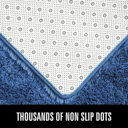 LOCHAS Ultra Soft Indoor Modern Area Rugs Fluffy Living Room Carpets for Children Bedroom Home Decor Nursery Rug 6x9 Feet, Light Navy