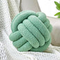 Uvvyui Knot Pillow Ball, Soft Home Decorative Pillows, Round Throw Pillow, Handmade Knotted Plush Pillow, Round Boucle Pillow Cushion (11 Inches Sage Green)