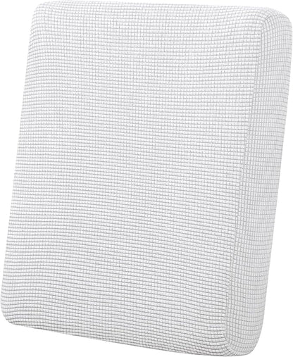 Easy-Going Stretch Cushion Cover Sofa Cushion Furniture Protector Sofa Seat Sofa slipcover Sofa Cover Soft Flexibility with Elastic Bottom(Chiar Cushion,Snow White)