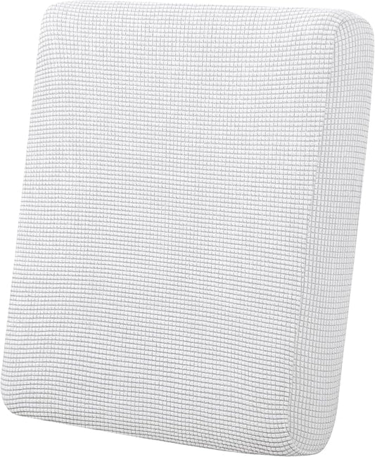 Easy-Going Stretch Cushion Cover Sofa Cushion Furniture Protector Sofa Seat Sofa slipcover Sofa Cover Soft Flexibility with Elastic Bottom(Chiar Cushion,Snow White)