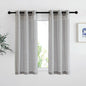 NICETOWN Charcoal Grey Linen Curtains for Bedroom 48 inch Long, Grommet Flax Semi Sheer Short Window Treatments Privacy with Light Filtering Drapes for Kids Room, 2 Panels, W36 x L48