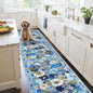Floral Hallway Runner Carpet Non-Slip, 2x10 Washable Rug Ultra-Thin Soft for Hallways, Kitchen Mat Stain Resistant for Entryway Bathroom (2 x 10, Blue Garden)
