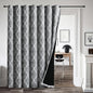 Beauoop 100% Blackout Curtains 96 Inches Long for Patio Sliding Door Grey Extra Wide Moroccan Geo Room Darkening Gray Thermal Soundproof Room Divider Grommet Window Treatment Drapes,100x96 Set of 1