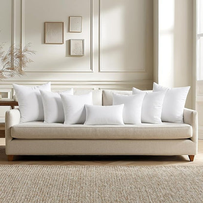 MIULEE Throw Pillows Inserts, Pack of 4 22x22 Inch 100% Virgin Fiber Filling Bed Couch Pillows