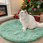 OLANLY Mint Green Round Rugs for Bedroom - Machine Washable, 3 ft Circle Area Rugs for Living Room, Soft and Fluffy Shaggy Carpet for Teen Girls and Boys, Nursery Rooms, Dorms, Home Decor Aesthetic