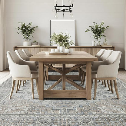 Machine Washable Rugs 5x7 Area Rugs for Living Room,Ultra Soft Low Pile Retro Rugs for Bedroom,Dining Room,Large Non Slip Carpet Vintage Distressed Accent Rug for Farmhouse Office Home Decor