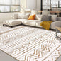 Nakagishi 7x9 Area Rugs Living Room: Washable Boho Large Neutral Soft Farmhouse Rug Stain Resistant Modern Indoor Floor Non-Slip Carpet for Bedroom Nursery Playroom Office Dining Dorm- White Brown