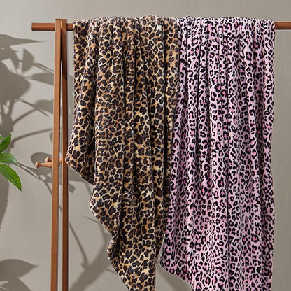 BEDELITE Fleece Blanke for Couch & Bed Leopard Print Throw Blanket – Soft Cheetah Blanket, Cozy Lightweight Fleece Animal Print Throw, 60"x 80", Brown
