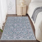 SERISSA 3x5 Boho Floral Area Rugs for Bedroom, Washable Kitchen Rugs Non-Slip, Ultra Soft Print Distressed Vintage Blue Grey Entry Rug Low-Pile Throw Rug Carpet for Bedroom Living Room Dorm Decor