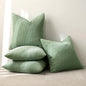 MIULEE Boho Farmhouse Throw Pillow Covers 18x18 Inch Set of 4 Mordern Nordic Cushion Covers Soft Corduroy Spring Home Decor for Couch Bed Sofa Living Room Sage Green
