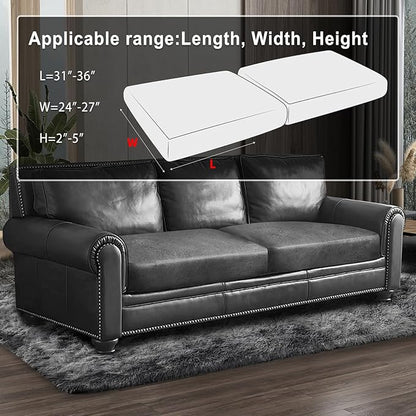 Leather Look Couch Cushion Covers Sofa Seat Slipcovers Sets Couches Furniture Protector for Sectional Armchair Loveseat Pets Kids Stretch Spandex Fabric (2 Cushion Sofa, Light Grey)
