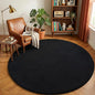 Amearea Black Round Area Rugs 5ft Washable Circle Rugs for Bedroom Living Room, Fluffy Indoor Thickened Memory Foam Rug, Non Slip Minimalist Circular Carpet for Kids Boys Girls Dorm Nursery Room Decor