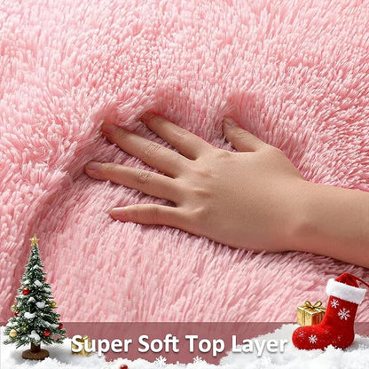 Ophanie Pink Rug for Bedroom Girls, Kids Fluffy Kawaii Fuzzy Furry Shag Area Rug, Cute Plush Soft Shaggy Bedside Indoor Floor 4x6 Carpet for Teen Nursery Dorm Home Room Decor Aesthetic