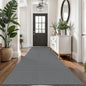 KOZYFLY Extra Long Runners for Hallways 3x14 ft Washable Kitchen Runner Non Slip Rubber Backed Hallway Rug Cotton Entryway Runner Rug Floor Carpet for Indoor Hall, Kitchen, Stair, Grey/Dark Grey