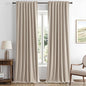 MIULEE 100% Blackout Linen Curtains for Bedroom, Taupe Solid Luxury Decor Thermal Insulation Room Darkening Drapes for Living Room Nursery Back Tab Rod Pocket 42 x 96 Inches, 2 Panels