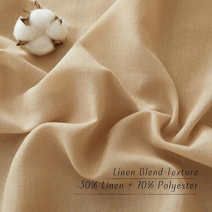 NICETOWN Linen 78 inch Curtains for Kitchen Window, Grommet Thick Flax Linen Burlap Small Window Treatments Privacy Assured with Light Filtering for Cafe/Kids Room, W68 x L78, 2 Panels