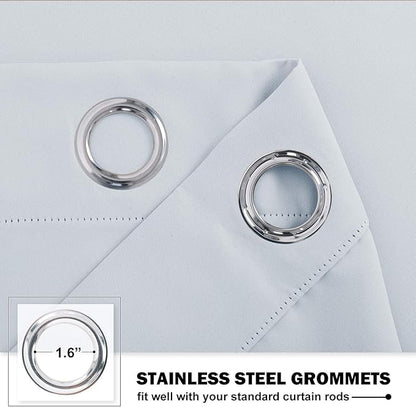 NICETOWN Greyish White Kitchen Curtain Panels - Room Darkening Energy Efficient Kitchen Curtain Panels Grommet-Top for Short Window Thanksgiving Gift (2-Pack, W42 x L36 inches 1.2 inches Header)