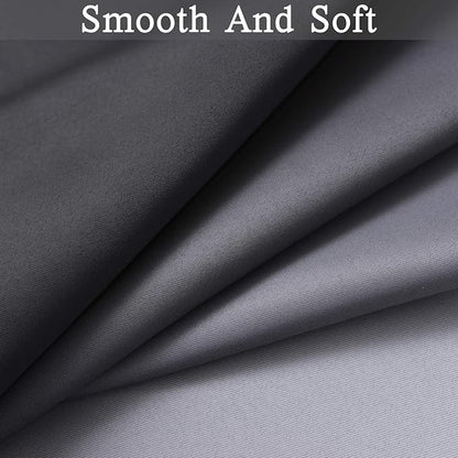 Gradient Color Ombre Blackout Curtains Thickening Polyester Eyelet Top Panels Thermal Insulated Grommet Window Drapes for Living Room/Bedroom (Black, 42W x 72L / 2 Panels)