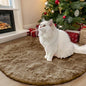 OLANLY Taupe Round Rugs for Bedroom - Machine Washable, 3 ft Circle Area Rugs for Living Room, Soft and Fluffy Shaggy Carpet for Teen Girl and Boys, Nursery Rooms, Dorms, Home Decor Aesthetic