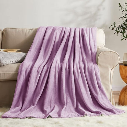 KMUSET Fleece Blanket Twin Size Lilac Lightweight Super Soft Cozy Luxury Bed Blanket Microfiber