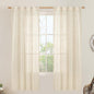 LAMIT Semi Sheer Beige Linen Curtains 72 inch Length, Light Filtering Panels Back Tab and Rod Pocket Neutral Drapes for Bedroom/Living Room, Beige, 2 Panels, 34 x 72 Inch
