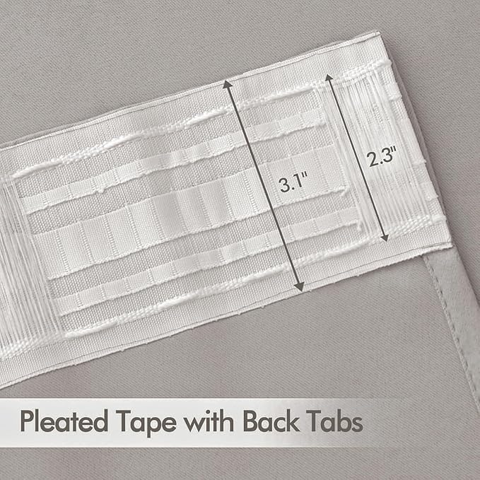 MIULEE Stone Back Tab Blackout Curtains 120 Inch Long 2 Panels Set for Bedroom, Rod Pocket/Pinch Pleated Extra Long Thermal Insulated Living Room Darkening Light Blocking 10FT Drapes