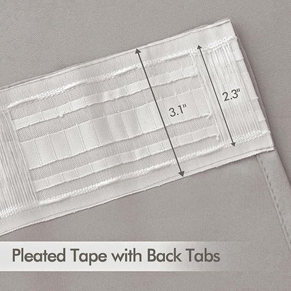 MIULEE Stone Back Tab Blackout Curtains 120 Inch Long 2 Panels Set for Bedroom, Rod Pocket/Pinch Pleated Extra Long Thermal Insulated Living Room Darkening Light Blocking 10FT Drapes