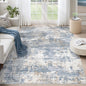 XLUEZ 5x7 Area Rugs for Living Room, Washable Modern Abstract Large Area Rug Neutral Soft Non Slip Kids Rug Stain Resistant Indoor Carpet for Bedroom Nursery Dining Room Playroom(Blue, 5'x7')
