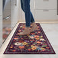 2x5 Entryway Runner Rugs, Non Slip Washable Rugs with Rubber Backing Soft Floral Carpet Runner for Kitchen, Laundry, Bedroom, Bathroom(2 x 5, Purple)