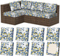 8Pcs Stretch Patio Cushion Covers, Outdoor Couch & Sofa Replacement Slipcovers for Patio Furniture Cushion Covers, Washable Reusable Furniture Protector