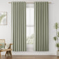 Sage Green 100% Blackout Linen Curtains 72 Inch Length 2 Panels Set for Living Room Bedroom Back Tab Thermal Insulated Black Out Drapes Room Darkening Farmhouse Window Curtains 72 Inches Long