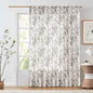 jinchan Linen Floral Curtains 100 Inch Extra Wide for Patio Sliding Glass Door Room Divider Curtain for Living Room 90 Inch Length Farmhouse Peony Black Printed Curtain Set 1 Panel