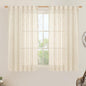 LAMIT Beige Linen Curtains 45 Inches Long for Bedroom, Light Filtering Panels Back Tab and Rod Pocket Neutral Drapes for Kitchen/Window/Loft Room, 52 x 45 Inch, 2 Panels