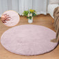 ORINOVA Pink Washable Fluffy Rugs for Bedroom Small Circle Faux Rabbit Shag Fur Area Rugs for Living Room Nursery Round Rug 3ft Rug