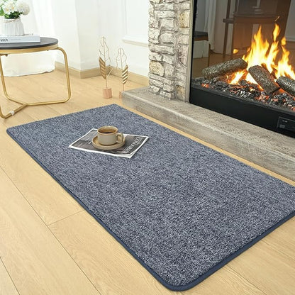 AROGAN Small Washable Area Rugs for Bedroom, 2×4 Runner Rug with Memory Foam for Hallway, Non Slip Fluffy Carpet Indoor Rug Runner for Kitchen, Bedside, Entryway Bathroom Home Decor, Navy Blue
