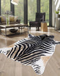 Zebra Print Rug for Living Room, Faux Fur Zebra Hide 5.2x7 Feet Animal Skin Rug for Bedroom Nursery Black and White