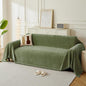 Couch Cover for Dogs, Boho Sofa Covers for 3 Cushion Couch, Chenille Sofa Slipcover for Pets Washable, L-Shape Sectional Couch Loveseat Cover Soft Throw Blankets with Tassels(71x118,Green)