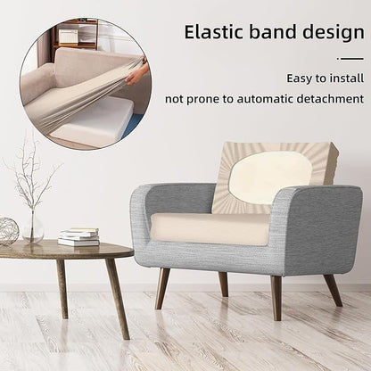 Patio Cushion Covers Outdoor Cushion Covers,Super Elastic Cushion Covers Replacement, Suitable for Outdoor Sofa Patio Couch Cover Replacement (8Pcs,Beige,Cover Only)